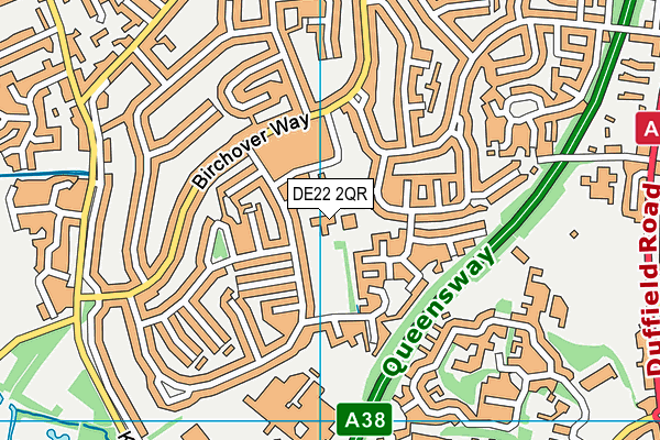 Lawn Primary School map (DE22 2QR) - OS VectorMap District (Ordnance Survey)