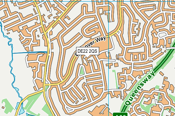 DE22 2QS map - OS VectorMap District (Ordnance Survey)