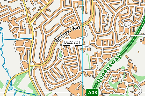 DE22 2QT map - OS VectorMap District (Ordnance Survey)