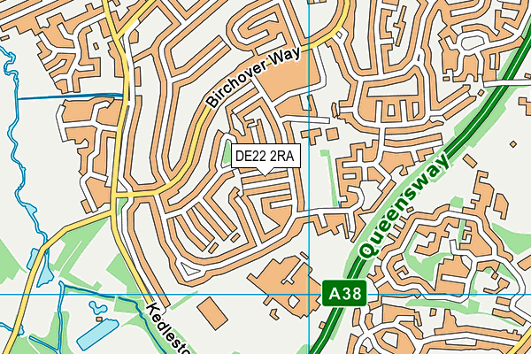 DE22 2RA map - OS VectorMap District (Ordnance Survey)