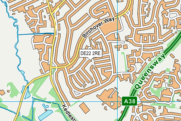 DE22 2RE map - OS VectorMap District (Ordnance Survey)