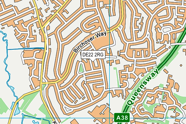 DE22 2RG map - OS VectorMap District (Ordnance Survey)
