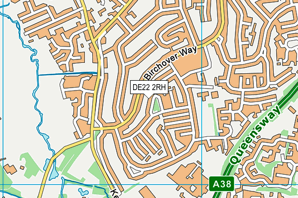 DE22 2RH map - OS VectorMap District (Ordnance Survey)