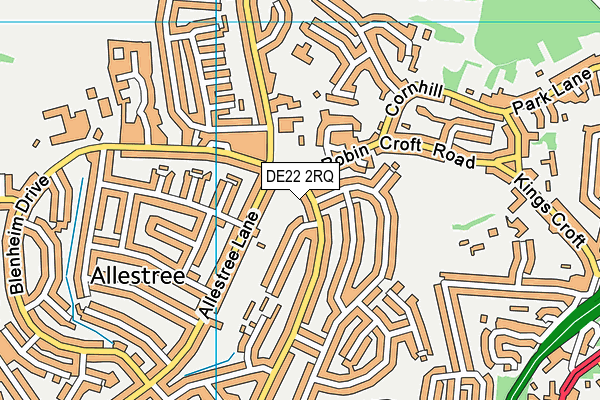 DE22 2RQ map - OS VectorMap District (Ordnance Survey)