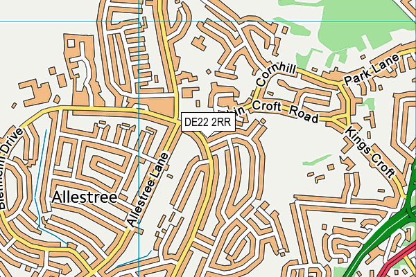 DE22 2RR map - OS VectorMap District (Ordnance Survey)
