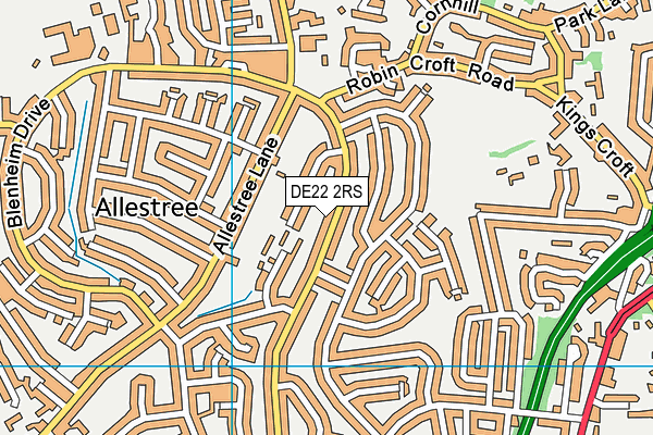 DE22 2RS map - OS VectorMap District (Ordnance Survey)