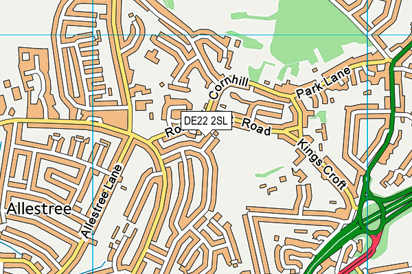 DE22 2SL map - OS VectorMap District (Ordnance Survey)