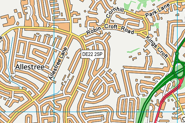 DE22 2SP map - OS VectorMap District (Ordnance Survey)