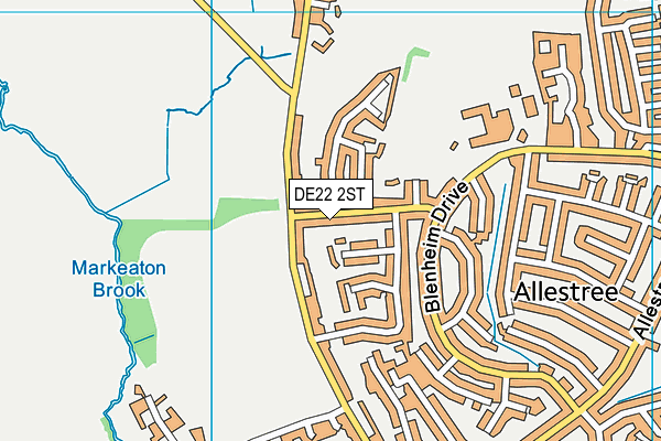 DE22 2ST map - OS VectorMap District (Ordnance Survey)
