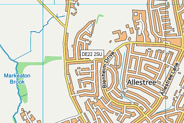 DE22 2SU map - OS VectorMap District (Ordnance Survey)