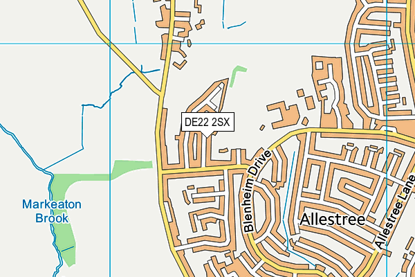 DE22 2SX map - OS VectorMap District (Ordnance Survey)