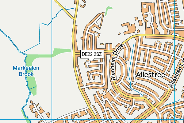 DE22 2SZ map - OS VectorMap District (Ordnance Survey)