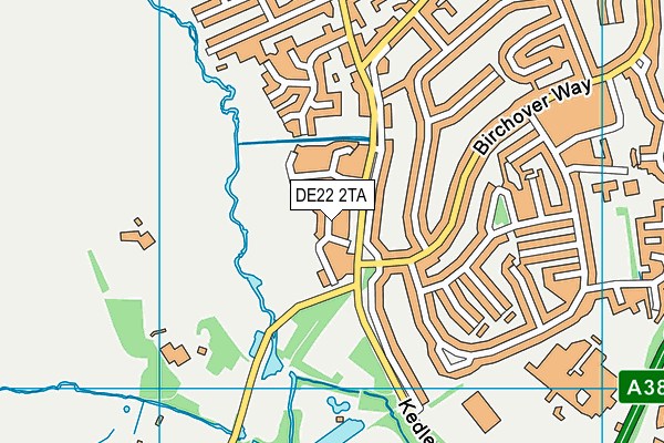 DE22 2TA map - OS VectorMap District (Ordnance Survey)