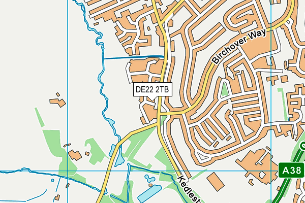 DE22 2TB map - OS VectorMap District (Ordnance Survey)