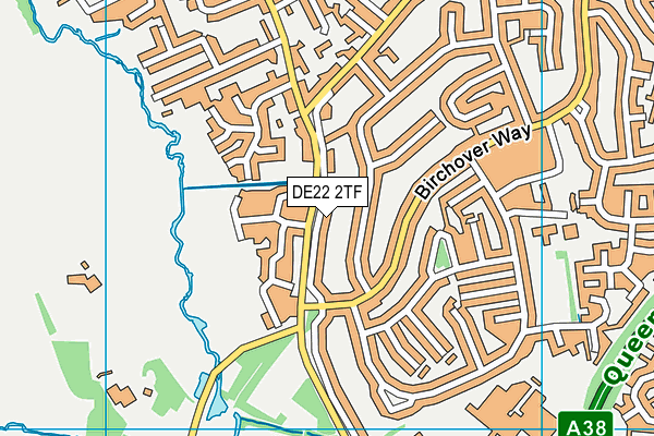 DE22 2TF map - OS VectorMap District (Ordnance Survey)