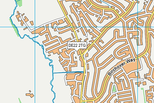 DE22 2TG map - OS VectorMap District (Ordnance Survey)