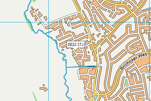 DE22 2TJ map - OS VectorMap District (Ordnance Survey)