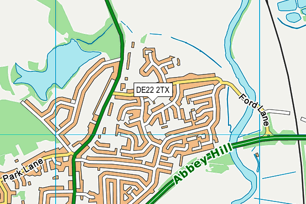 DE22 2TX map - OS VectorMap District (Ordnance Survey)