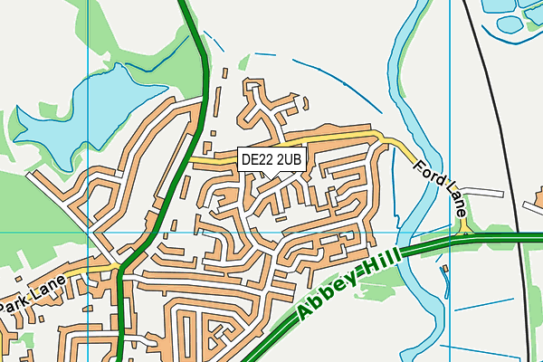 DE22 2UB map - OS VectorMap District (Ordnance Survey)