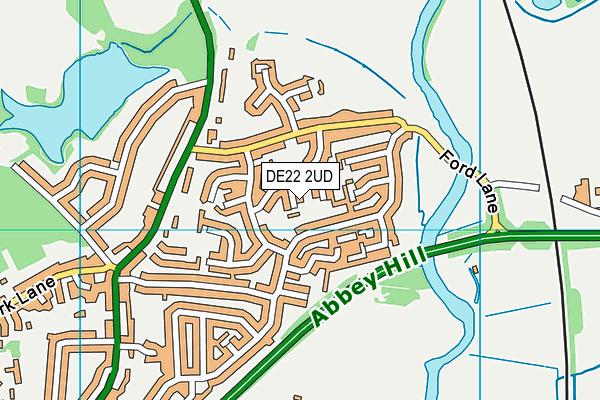 DE22 2UD map - OS VectorMap District (Ordnance Survey)