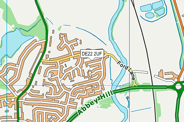 DE22 2UF map - OS VectorMap District (Ordnance Survey)