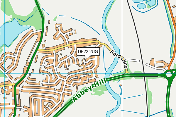 DE22 2UG map - OS VectorMap District (Ordnance Survey)