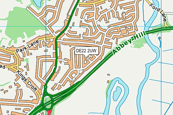 DE22 2UW map - OS VectorMap District (Ordnance Survey)