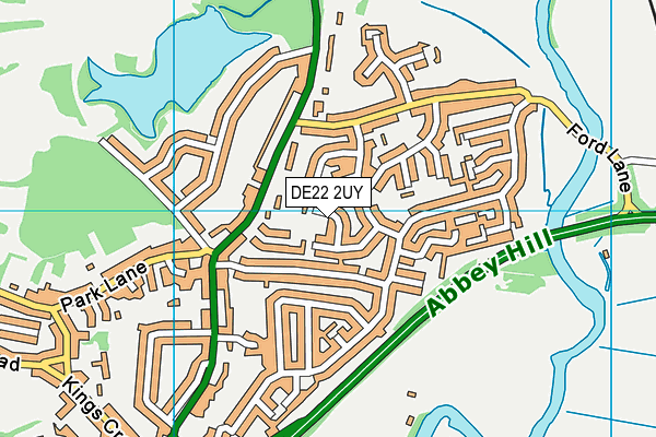 DE22 2UY map - OS VectorMap District (Ordnance Survey)