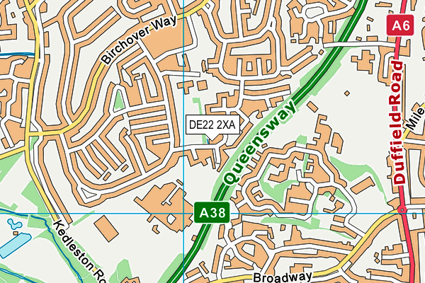 DE22 2XA map - OS VectorMap District (Ordnance Survey)