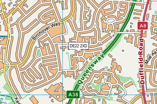 DE22 2XD map - OS VectorMap District (Ordnance Survey)