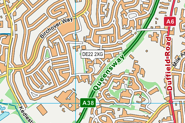 DE22 2XG map - OS VectorMap District (Ordnance Survey)