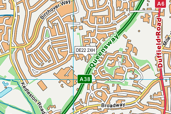 DE22 2XH map - OS VectorMap District (Ordnance Survey)