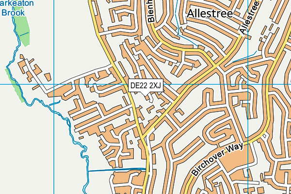 DE22 2XJ map - OS VectorMap District (Ordnance Survey)