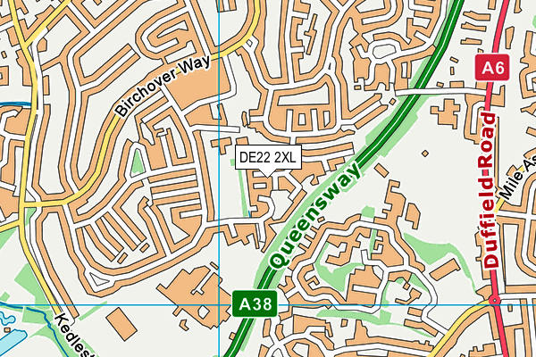 DE22 2XL map - OS VectorMap District (Ordnance Survey)