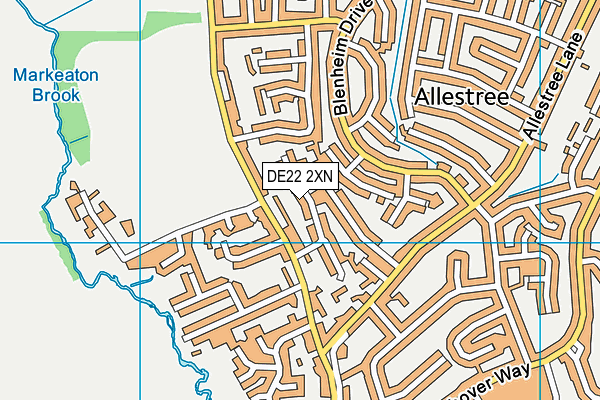 DE22 2XN map - OS VectorMap District (Ordnance Survey)