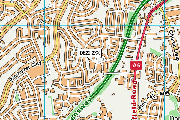 DE22 2XX map - OS VectorMap District (Ordnance Survey)