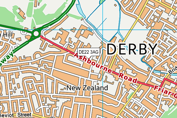 DE22 3AG map - OS VectorMap District (Ordnance Survey)