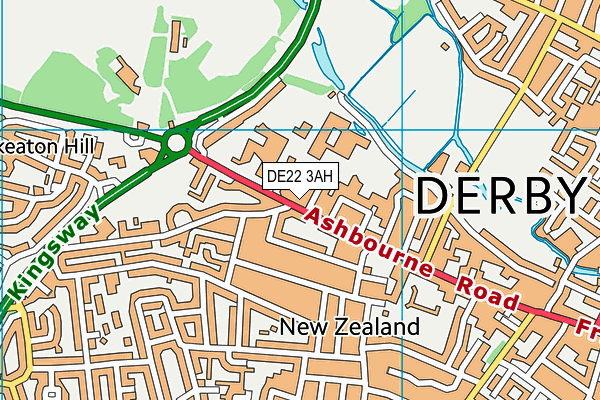 DE22 3AH map - OS VectorMap District (Ordnance Survey)