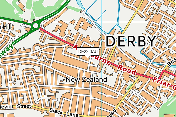 DE22 3AU map - OS VectorMap District (Ordnance Survey)