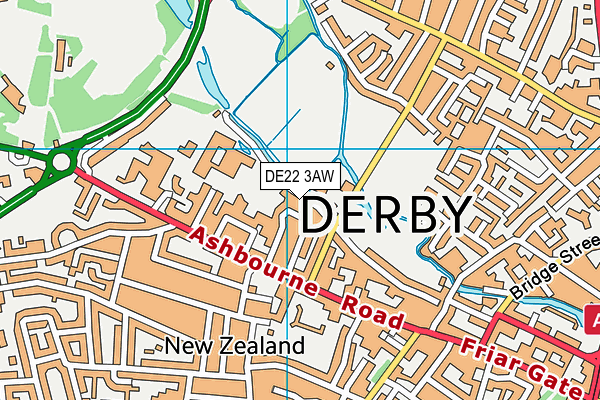 DE22 3AW map - OS VectorMap District (Ordnance Survey)