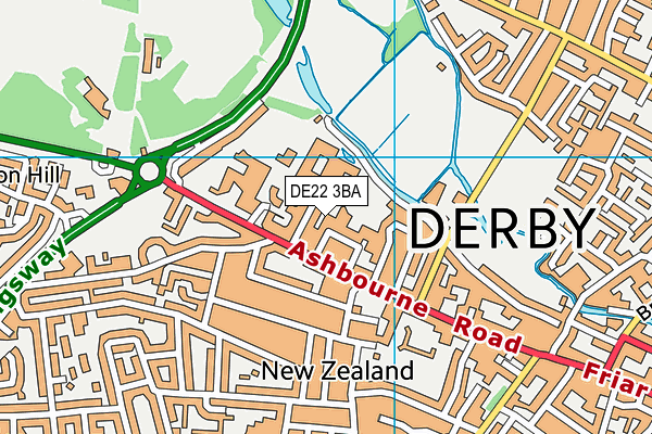 DE22 3BA map - OS VectorMap District (Ordnance Survey)