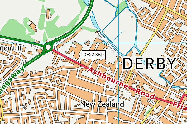 DE22 3BD map - OS VectorMap District (Ordnance Survey)