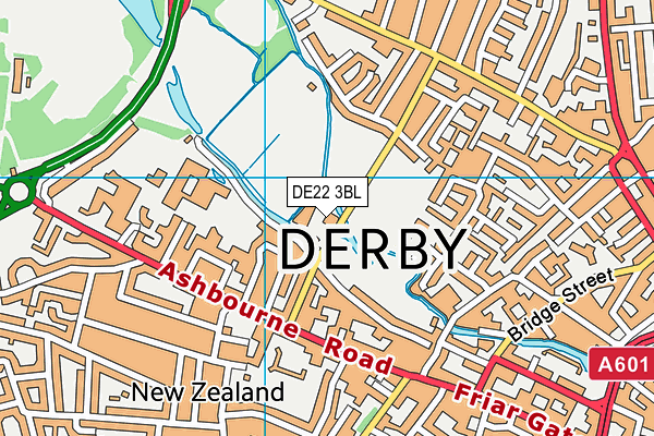 DE22 3BL map - OS VectorMap District (Ordnance Survey)