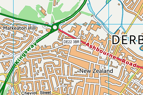 DE22 3BR map - OS VectorMap District (Ordnance Survey)