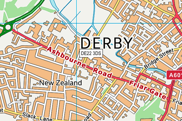 DE22 3DS map - OS VectorMap District (Ordnance Survey)