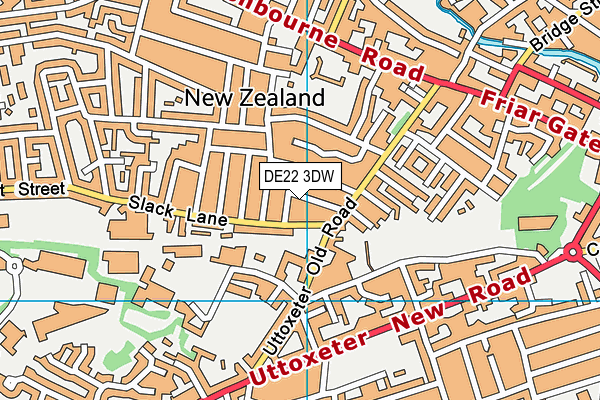 DE22 3DW map - OS VectorMap District (Ordnance Survey)