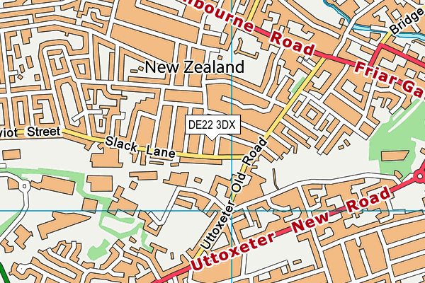 DE22 3DX map - OS VectorMap District (Ordnance Survey)