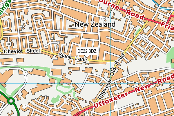 DE22 3DZ map - OS VectorMap District (Ordnance Survey)