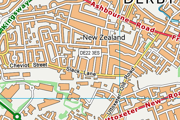 DE22 3ES map - OS VectorMap District (Ordnance Survey)