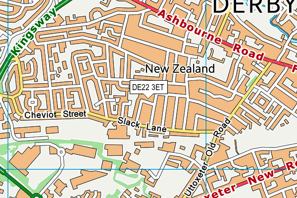 DE22 3ET map - OS VectorMap District (Ordnance Survey)
